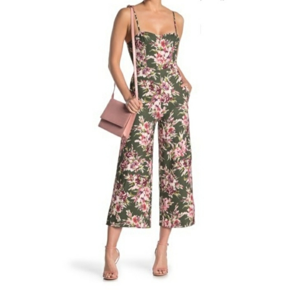 French Connection Pants - French Connection Floral Print Crop Hem Jumpsuit